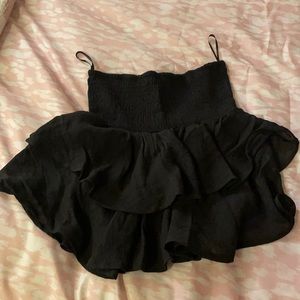 Black ruffle skirt